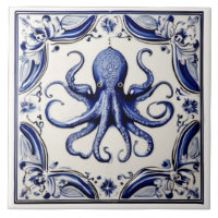 Octopus Thema Blau und Weißer Ozean Beach House