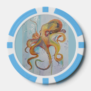 OCTOPUS THEMED POKER CHIPS FEINE KUNST VON JP DENY