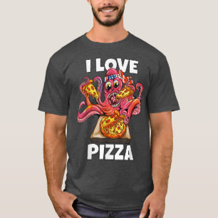 Octopus Tintenfisch Eat Fast Food Lover I Liebe Pi T-Shirt