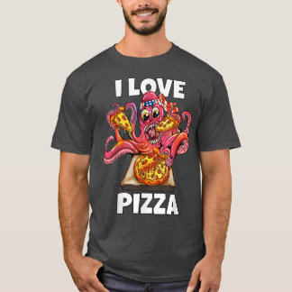 Octopus Tintenfisch Eat Fast Food Lover I Liebe Pi T-Shirt