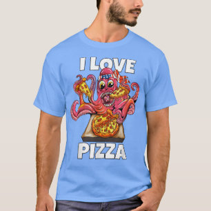 Octopus Tintenfisch Eat Fast Food Lover I Liebe Pi T-Shirt