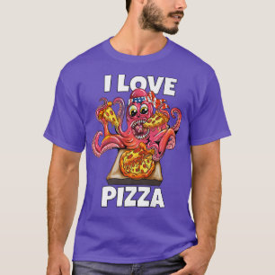 Octopus Tintenfisch Essen Fast Food Lover I Liebe T-Shirt