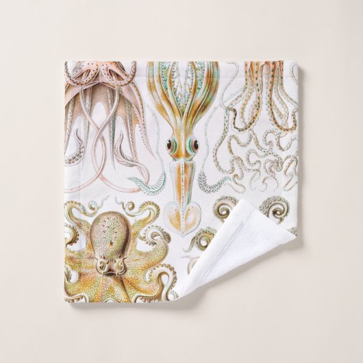 Octopus-Tintenfisch, Gamochonia, von Ernst Haeckel Badhandtuch Set (Waschlappen)