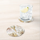 Octopus-Tintenfisch, Gamochonia, von Ernst Haeckel Runder Pappuntersetzer (Vor Ort)