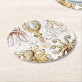 Octopus-Tintenfisch, Gamochonia, von Ernst Haeckel Runder Pappuntersetzer (Angewinkelt)