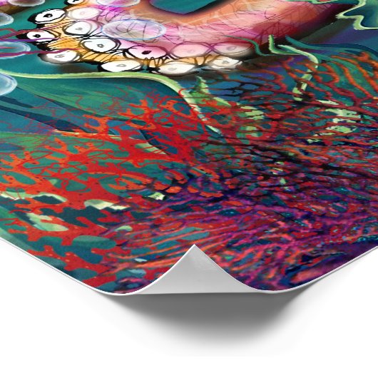 Octopus Tintenfisch Poster (Ecke)