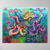 Octopus Tintenfisch Poster (Vorne)