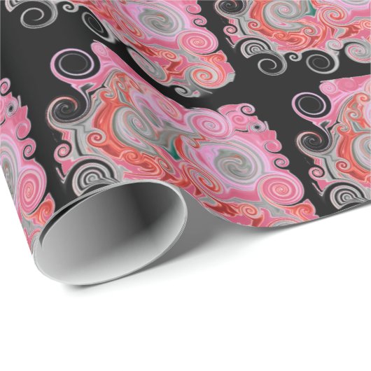 Octopus Tracks - Rosa - Buchbinderei EndPaper Geschenkpapier (Rolleneckpunkt)