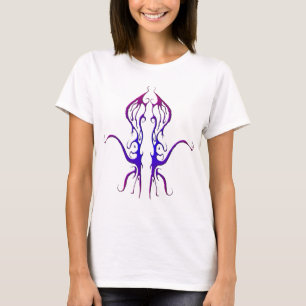 Octopus Tribal Tattoo Design - blau und lila T-Shirt