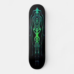Octopus Tribal Tattoo Tintenfisch - grün auf schwa Skateboard