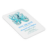 Octopus Türkis Beach Save the Date Magnet (Rechte Seite)