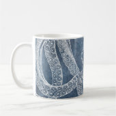 Octopus Twilight Blue Denim Wasserfarbe Kunst Kaffeetasse (Links)