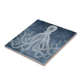 Octopus - Twilight Blue Faded Denim Watercolor Fliese (Seite)