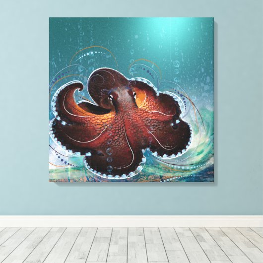 OCTOPUS - überzogene Canvas Leinwanddruck (Insitu (Holzboden))