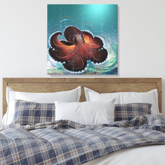 OCTOPUS - überzogene Canvas Leinwanddruck (Insitu (Schlafzimmer))