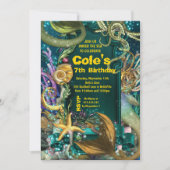 Octopus Under Sea Mermaid Party Einladung (Vorderseite)