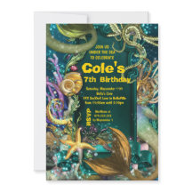 Octopus Under Sea Mermaid Party Einladung