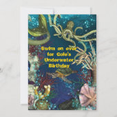 Octopus Under Sea Mermaid Party Einladung (Rückseite)