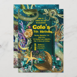 Octopus Under Sea Mermaid Party Einladung