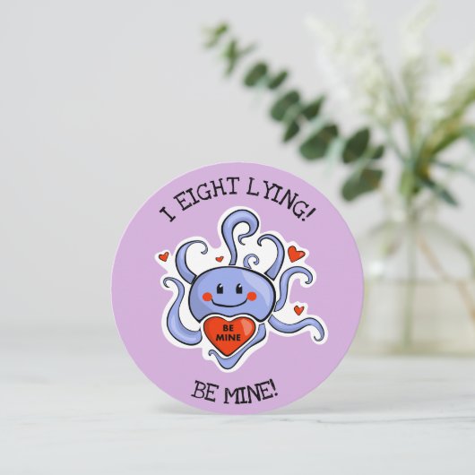 Octopus Valentine Cards Feiertagskarte (Stehend Vorderseite)