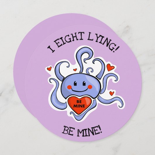 Octopus Valentine Cards Feiertagskarte (Vorne/Hinten)