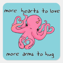 Octopus Valentinstag Aufkleber Valentine