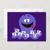 Octopus Vielen Dank Postkarte (Vorne/Hinten)