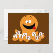 Octopus Vielen Dank Postkarte (Vorne/Hinten)