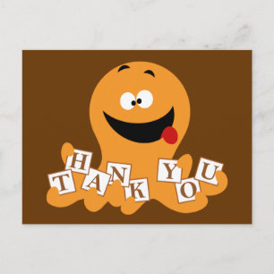 Octopus Vielen Dank Postkarte