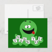 Octopus Vielen Dank Postkarte (Vorne/Hinten)