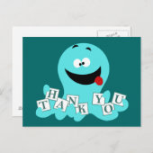 Octopus Vielen Dank Postkarte (Vorne/Hinten)
