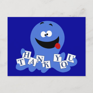 Octopus Vielen Dank Postkarte