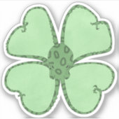 Octopus Vierblättriges Kleeblatt Wasserfarbe Aufkleber (Vorderseite)