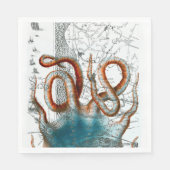 Octopus Vintag Map Serviette (Vorderseite)