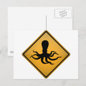 Octopus-Warnzeichen Postkarte (Vorne/Hinten)
