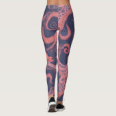 Octopus Wasserfarbiges Personalisiertes Muster Leggings (Rückseite)