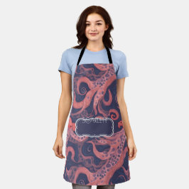 Octopus Wasserfarbiges Personalisiertes Muster Schürze