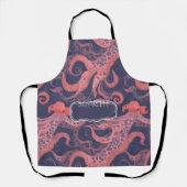 Octopus Wasserfarbiges Personalisiertes Muster Schürze (Vorderseite)