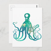 Octopus Watercolor Postcard Postkarte (Vorne/Hinten)
