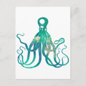 Octopus Watercolor Postcard Postkarte (Vorderseite)