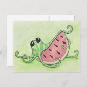 Octopus & Watermelon Postkarte (Vorne/Hinten)