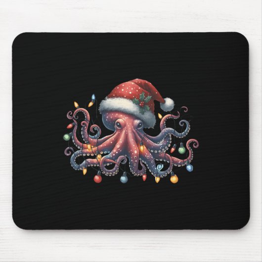 Octopus WeihnachtsLICHT Octopus Animus Mousepad (Vorne)