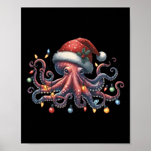 Octopus WeihnachtsLICHT Octopus Animus Poster (Vorne)