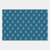 Octopus Weihnachtsmannmütze Blue Holiday Animal Ch Geschenkpapier Set (Vorderseite)