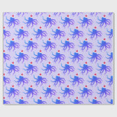 Octopus-Weihnachtsmannmütze Lila Weihnachten Geschenkpapier (Flach)