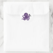 Octopus White Back Ground Runder Aufkleber (Tasche)