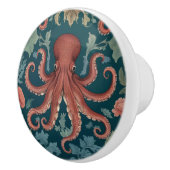 Octopus William Morris Stil Meeres Keramikknauf (Rechts)