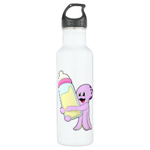 Octopus with Baby bottle Milk Edelstahlflasche