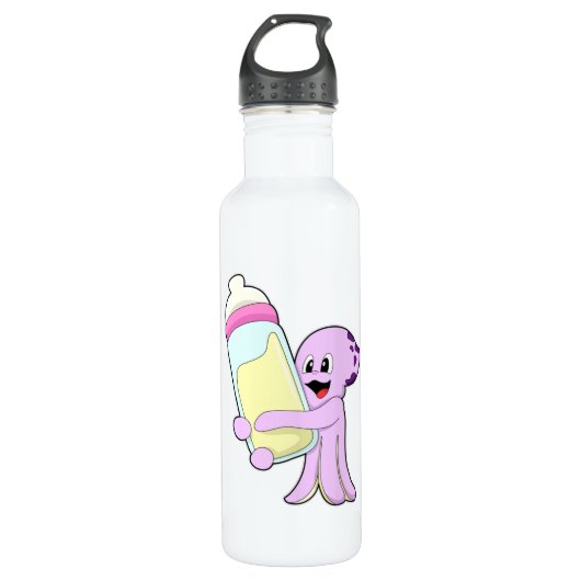 Octopus with Baby bottle Milk Edelstahlflasche (Vorderseite)