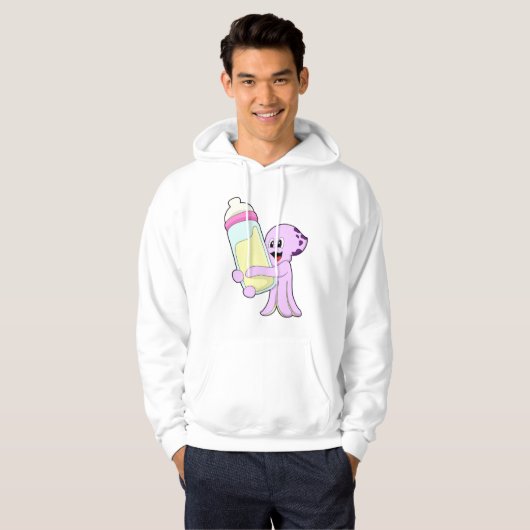 Octopus with Baby bottle Milk Hoodie (Vorne ganz)